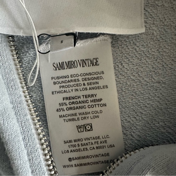SAMI MIRO VINTAGE V cut hoodie NWT  Sky baby blue - Picture 5 of 8